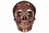 Realistic, Carved Strawberry Quartz Crystal Skull #116380-4